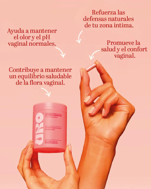 Uro probióticos intimos para mujeres, ayudan a mantener el equilibrio vaginal, salud y confort íntimo.